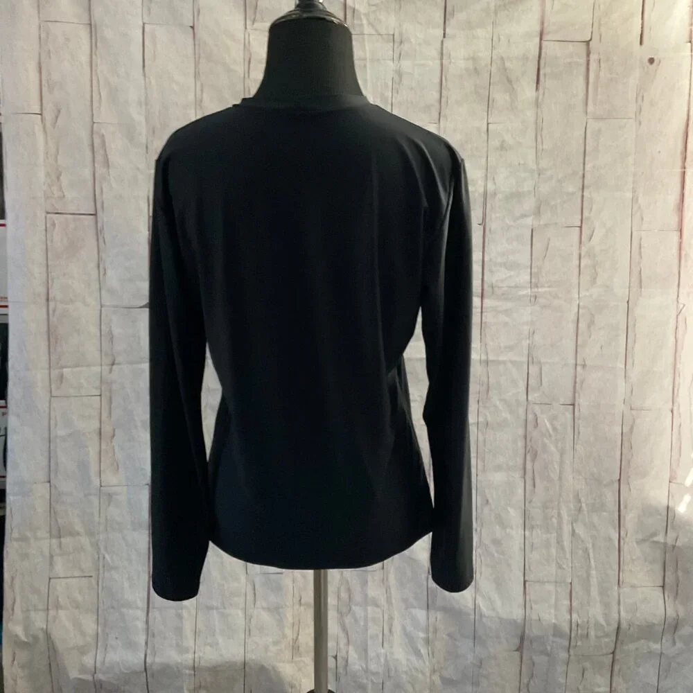 O'Neill Size Large Black Logo Long Sleeve Rashguard Swim Top
